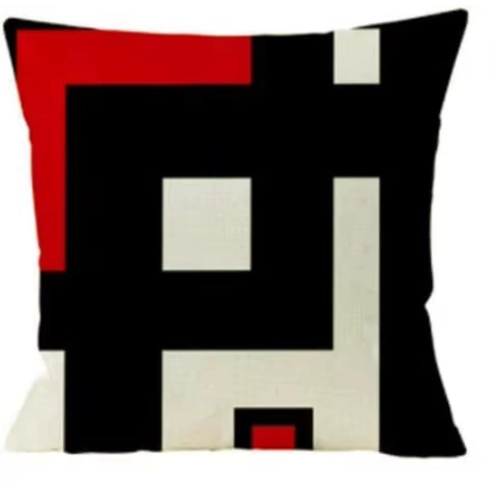 Now Black Red Geometric  Cushion Cover for Car Living Room Sofa Bedroom Home Decor Pillowcase