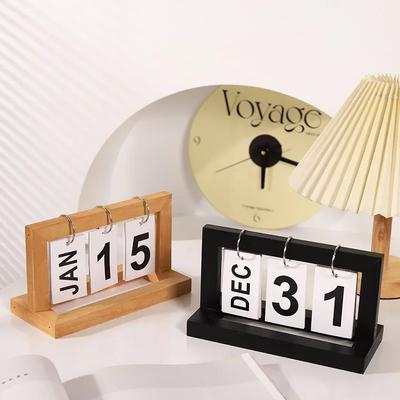 Calendar de birou DIY din lemn, stil minimalist, sufragerie, birou, ornament, pentru birou, calendar perpetuu, cadou pentru decorarea casei