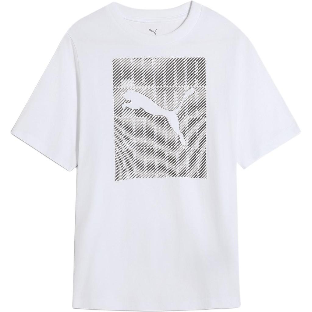 Puma Graphic Wording Casual Printed Crew Neck Short Sleeve T-Shirt Men Tops White 634354-02