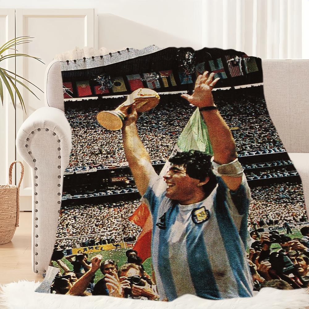 Football Player Blanket Plush Nap Sofa rug D-DiegoS for Living Room Office Bedroom M-MaradonaS Birthday Home Travel Kid Gifts