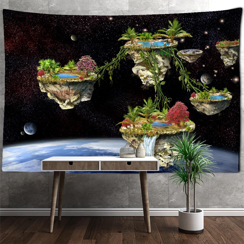 Island In the Stars Tapestry Wall Hanging Bohemian Aesthetics Nature Landscape Art Home Dorm Living Room Decor