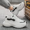 Thick-soled men's casual sports shoes 2025 New mesh lace-up breathable loafers Men's fashionable walking shoes