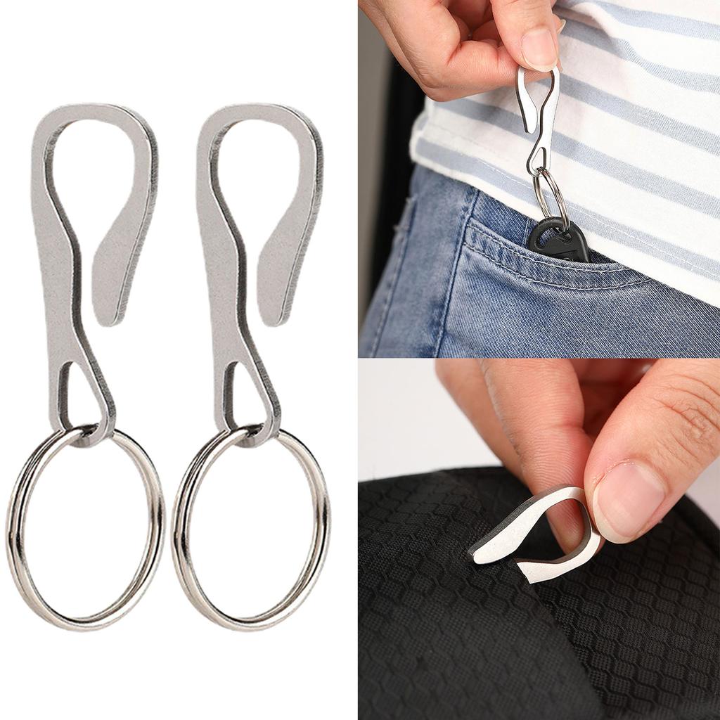 Multifunctional Belt Key Holder Small Keychain Hook Lightweight Keyring Clasp Money Clip Stainless Steel Keychain Clip
