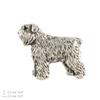 Bouvier des Flandres, Flanders Cattle Dog  - Silver-plated dog brooch, elegant pin, jacket lapel decoration by Art-Dog brand