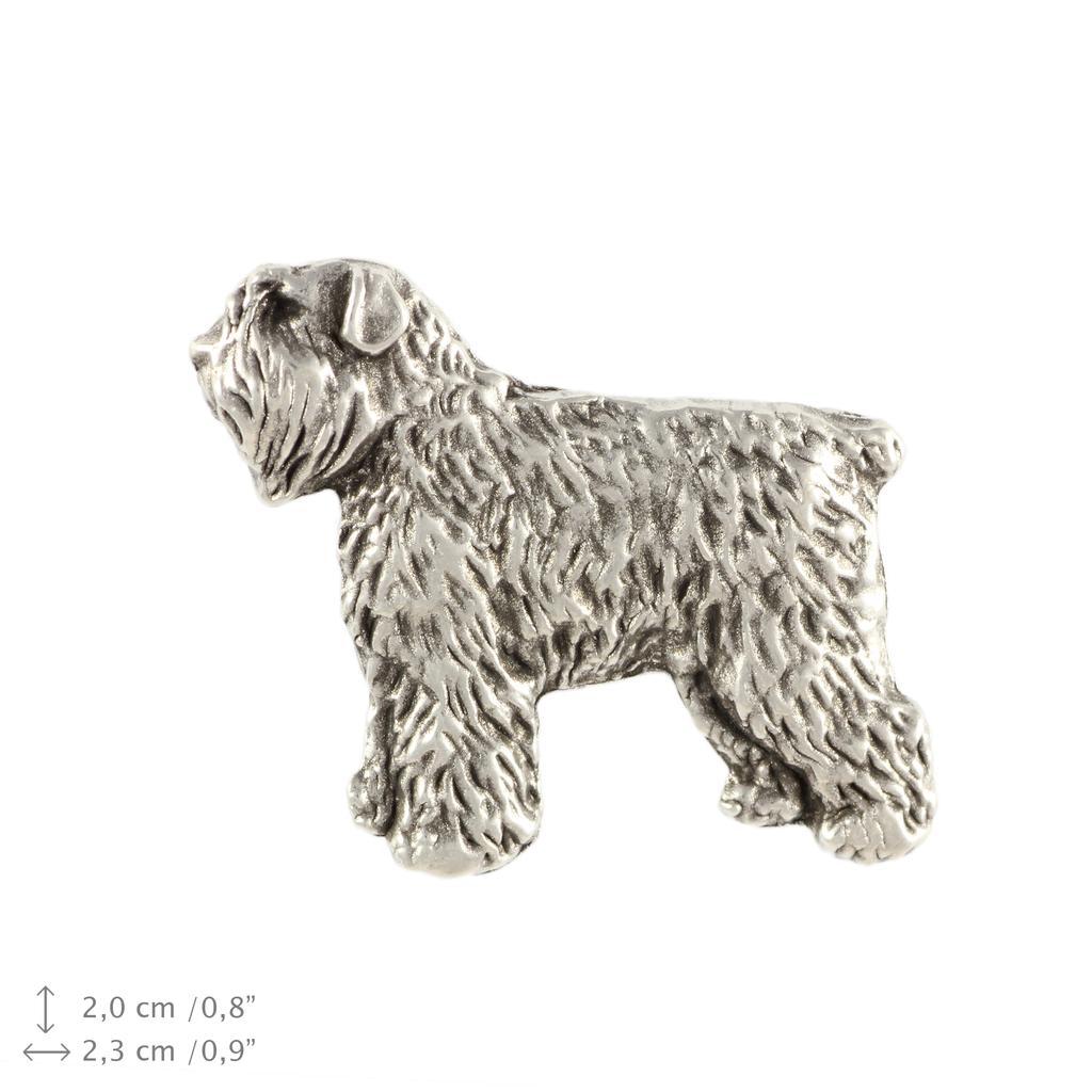 Bouvier des Flandres, Flanders Cattle Dog - Silver-plated dog brooch, elegant pin, jacket lapel decoration by Art-Dog brand