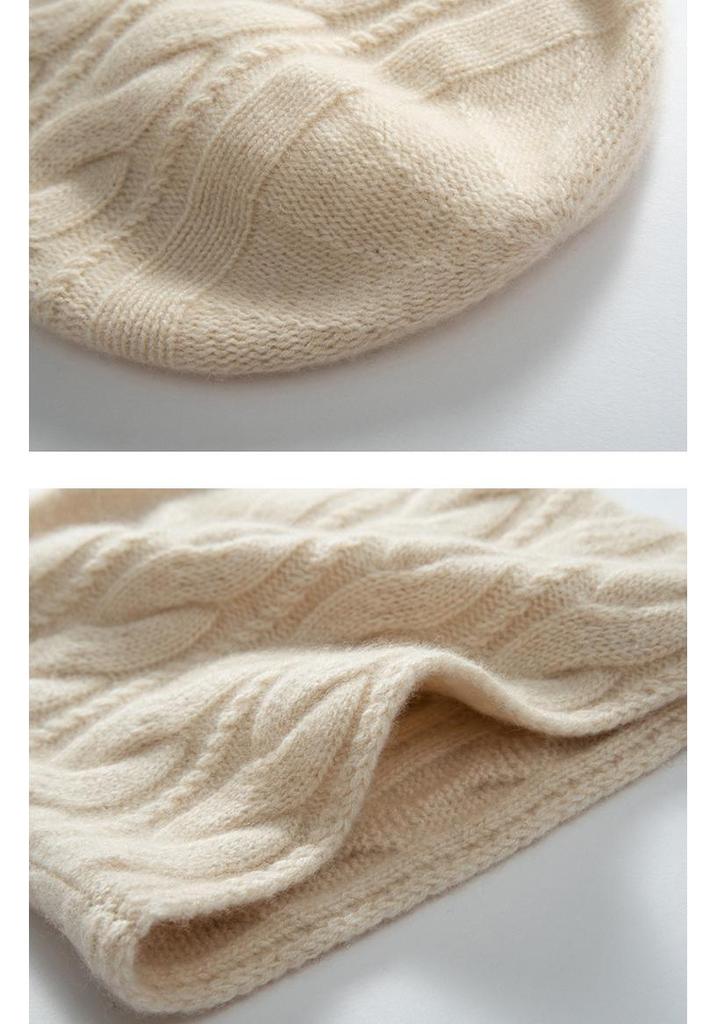 Women's 100% Cashmere Hat - Soft, Warm, Stylish, Versatile, Autumn/Winter Headwear.