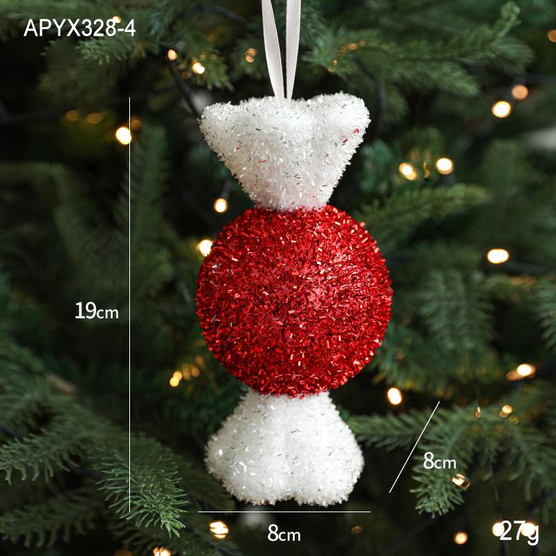 Ornement d'arbre canne à sucre rouge de Noël