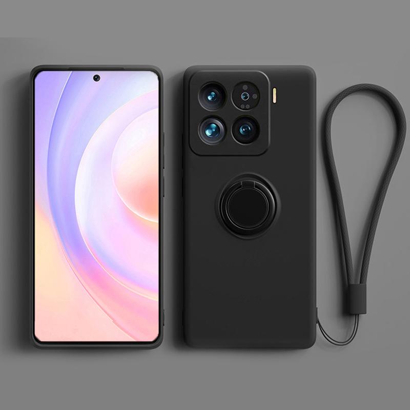Liquid Silicone Case For MI Xiaomi 1 14 14T 13 13T 12 12T Pro Phone Protective Cover With Magnetic Ring Holder Strap