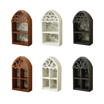 French Quatrefoils Gothics Floating Shelf With Intricate Carvings MultiTier Wall Mounted Home Decoration Unique Gift