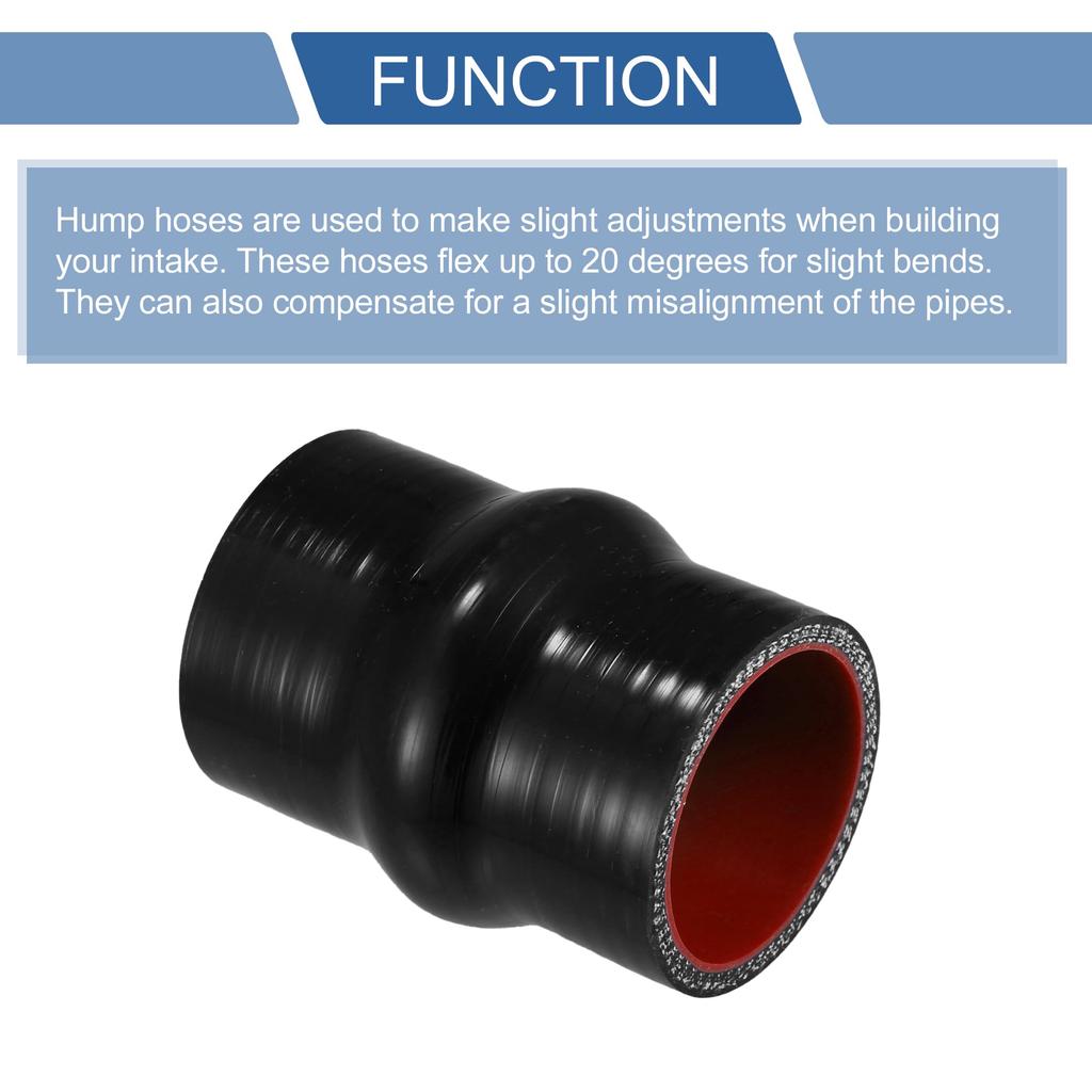 X AUTOHAUX 1pcs 45mm/1.77" 76mm/2.99" Length Black Red Car Silicone Hose Hump Hose Hose Universal