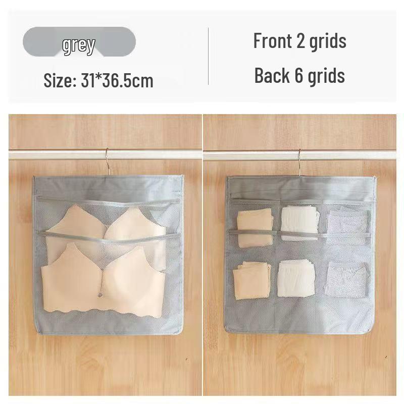 Wall-Mounted Fabric Wardrobe Storage Bag for Underwear, Bras, Socks, and Panties