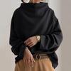 New Casual Urban European Velvet Sweater Women's Pullover High Neck Loose Fit Women's Sweatshirt