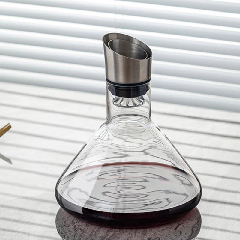 1550ml Luxury High-end Red Wine Decanter Transparent Red Wine Separator Household European Style Glass Decanter Wine Utensils