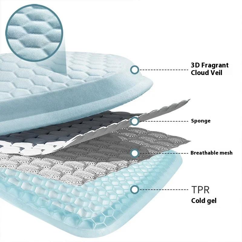 Car Seat Cushion Cooling Pad 3D Honeycomb Breathable Mesh Summer Cool Seat Cover Anti-Slip Massage Mat Auto Accessories