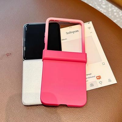 Luxury Bright Candy Color Fold Silicone Official Case For Samsung Galaxy Z Flip 7 6 5 4 3 Zflip7 Matte Shockproof Hard PC Cover