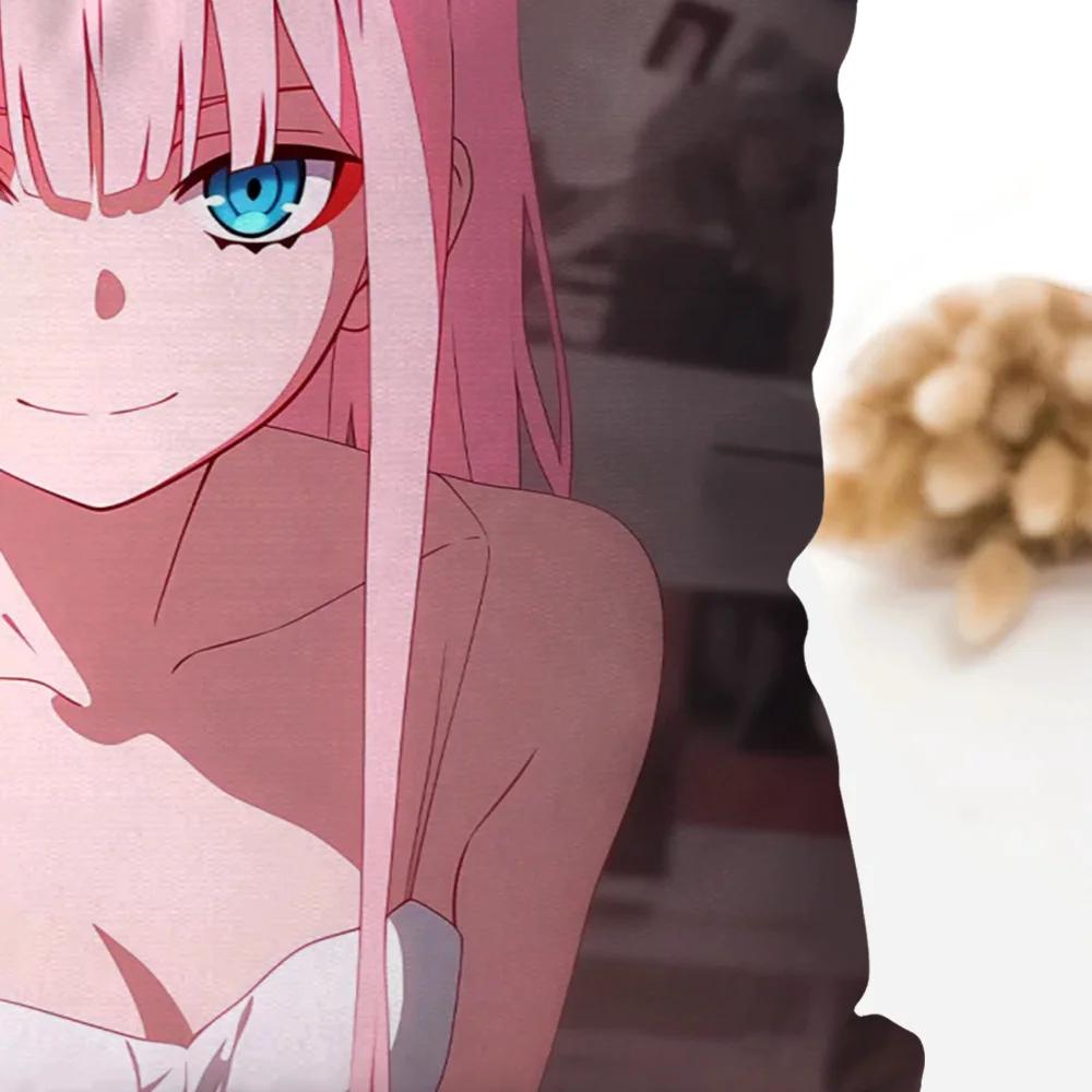 Zero Two Animation DARLING In The FRANXX Kissenbezug Quadratisches Kissen Schlafzimmer Sofa Freizeit Komfort Auto Wohnzimmer Heimdekoration 40X40