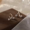 1 Pair Spiral Piercings Stud Earrings S Shape Luxury Earrings Easy To Use Rhinestone Earrings  Women