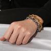 Stainless Steel Men's Bracelet Women Chunky Polished Round Chain Bracelet Gold Color Special Wave Pattern Trendy Party Jewelry