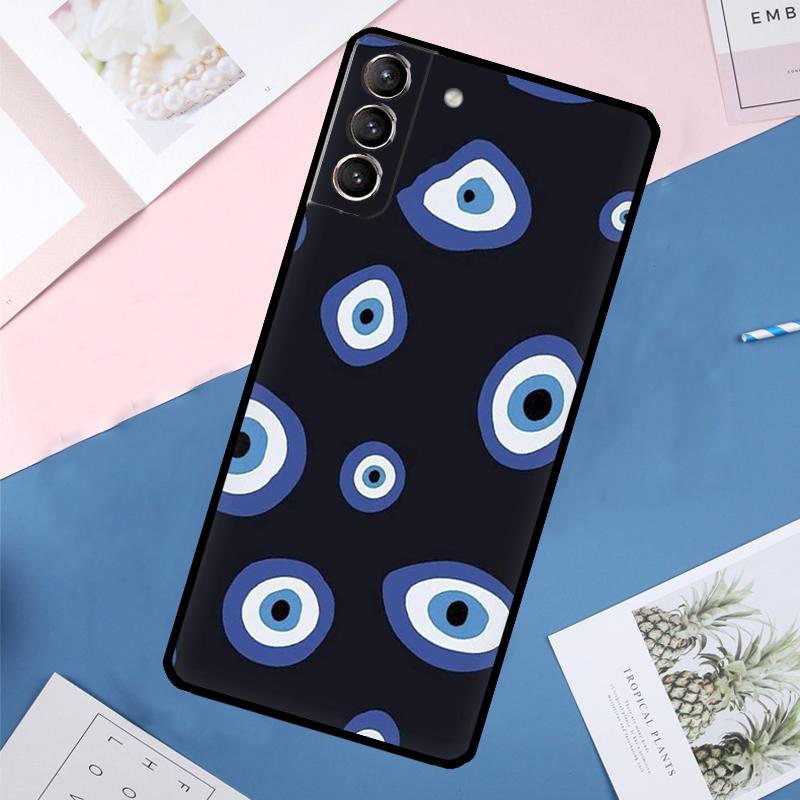 Lucky Eye Blue Evil Eye Print Case For Samsung Galaxy S25 Ultra S24 S23 S22 S21 Ultra S9 S10 Plus S23 FE S25 FE Back Cover