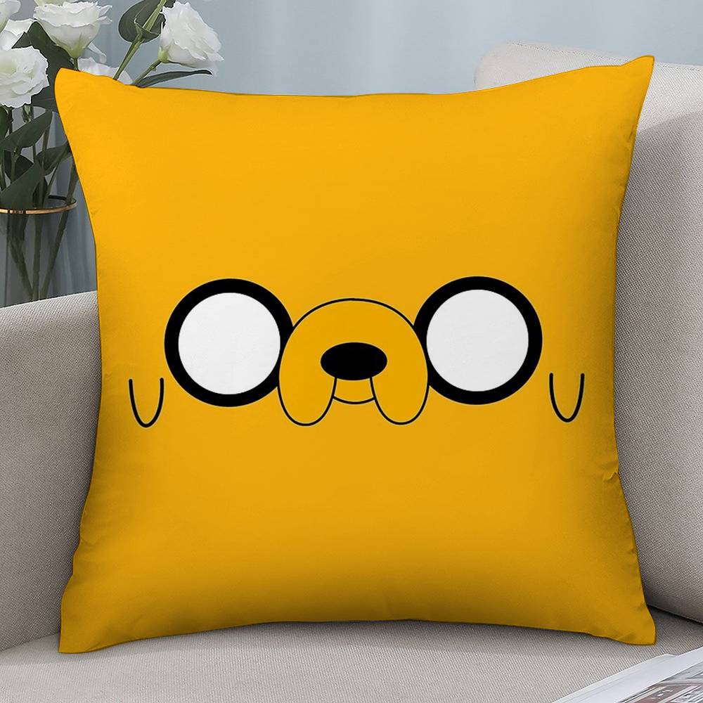 Anime A-Adventure Time Pillow Case Short Plush Double-sided Print Square Throw Pillow Covers Sofa Home Cushion Decor