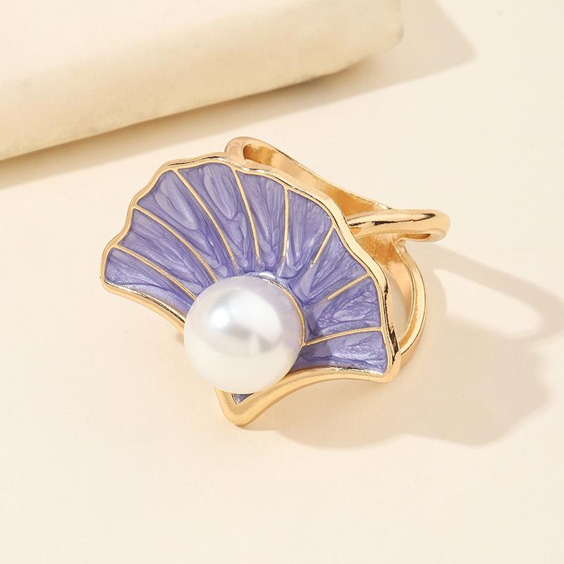 

1pcs Shell Pearl Shaped Silk Scarf Buckle for Women Fashionable and Versatile Coat Belt Shirt Tie with Fixed Decorative Buckle фіолетовий