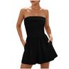 Women's Bubble Skirt Ruffle Hem Pleated Short Skirt High Waist PuffyStreetwear A-Line Flared Skirt