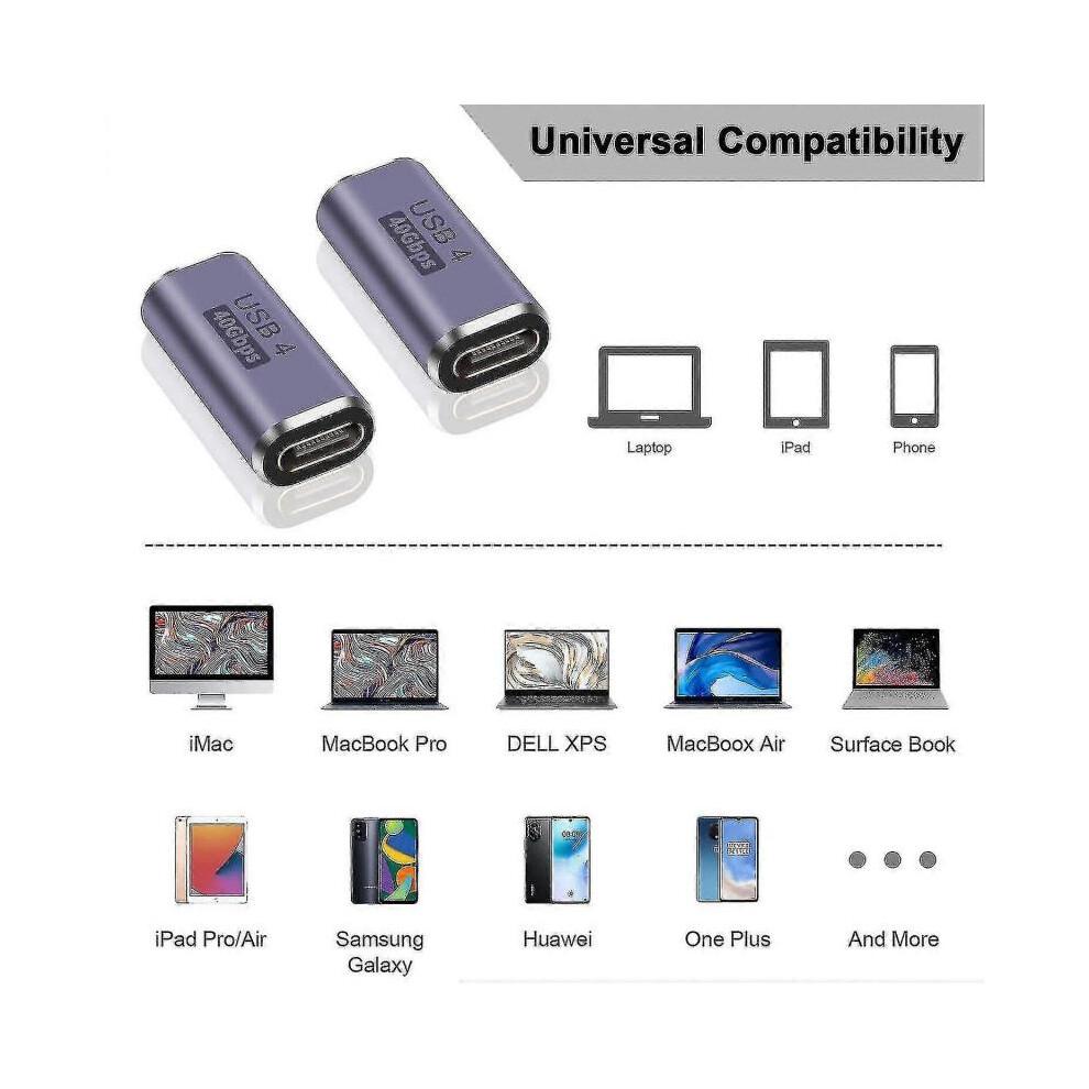 Usb Type C 3.2 100w Female To Female Extender 40gbps 8k Adapter Usb4 Connector New
