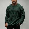 Men's Casual Graphic Knit Crewneck Long Sleeve Shirt for Everyday Wear