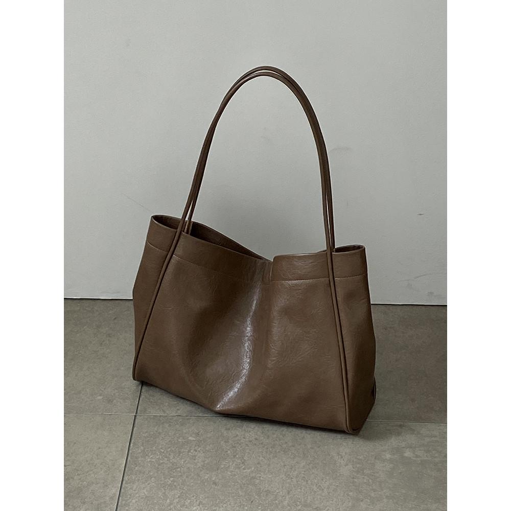 IELGY Korean Version Casual Soft Leather Commuter Fashion Shoulder Tote Bag