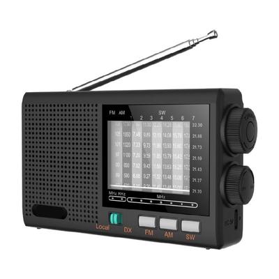 Benutzerfreundliches tragbares Radio AM FM SW MW-Bänder Wiederaufladbare Batterie Radio Großer Lautsprecher Klarer Klang