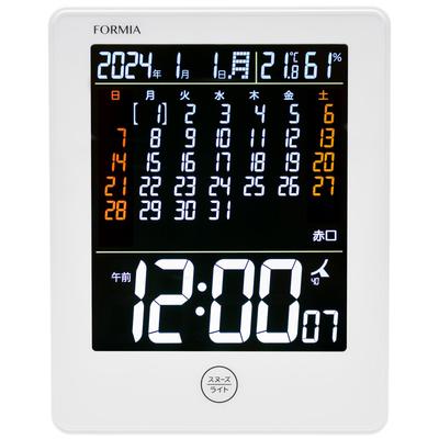 Formia Alarmanzeigen Tag des Rokuyo Japanischer Elektronischer Digitaler AC-Adapter Helligkeit Hodogaya Electronics Weiße Funkgesteuerte Uhr,