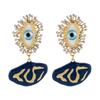 Medieval Art Abstract Personality Oil Drop Earrings Catwalk Temperament Fashion Eyes Diamond Earrings