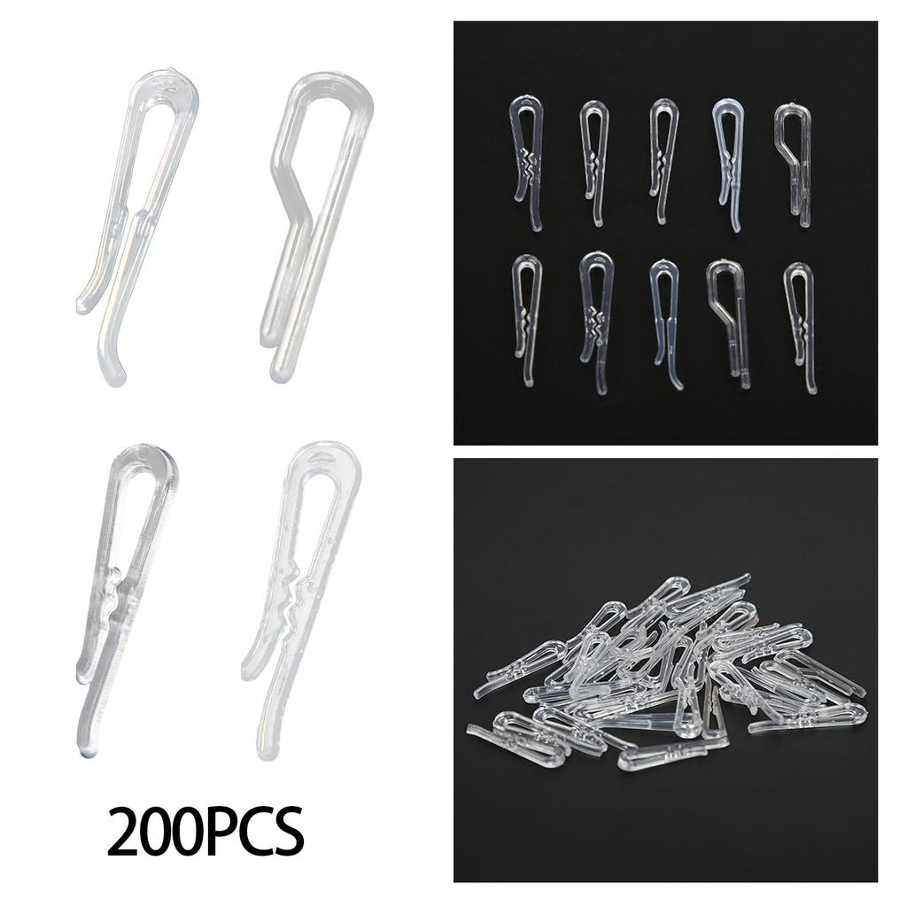200Pcs Hemd Clips Socke Röcke Tuch Clip Transparent Kunststoff Alligator Clip
