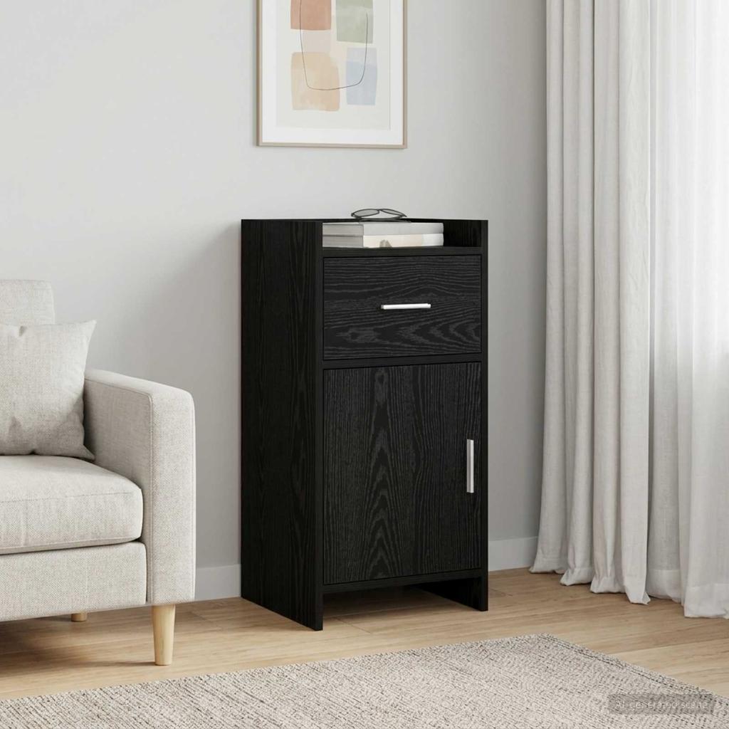 Sideboard Black Oak 40 X 36 X 80 Cm Engineered Wood