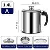 1.4L/1.9L Cooking Oil Strainer Large Capacity Oil Bottle New Oil Filter Pot  Kitchen