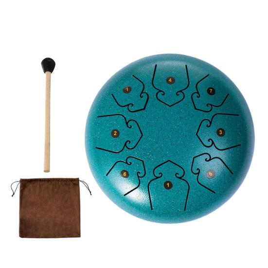 Steel Tongue Drum 4/6 Inch 8/9 Tone Rain Drum for Outside Garden Sound Healing Musical Instruments for Adults Kids Mini Handpan Drums for Meditation