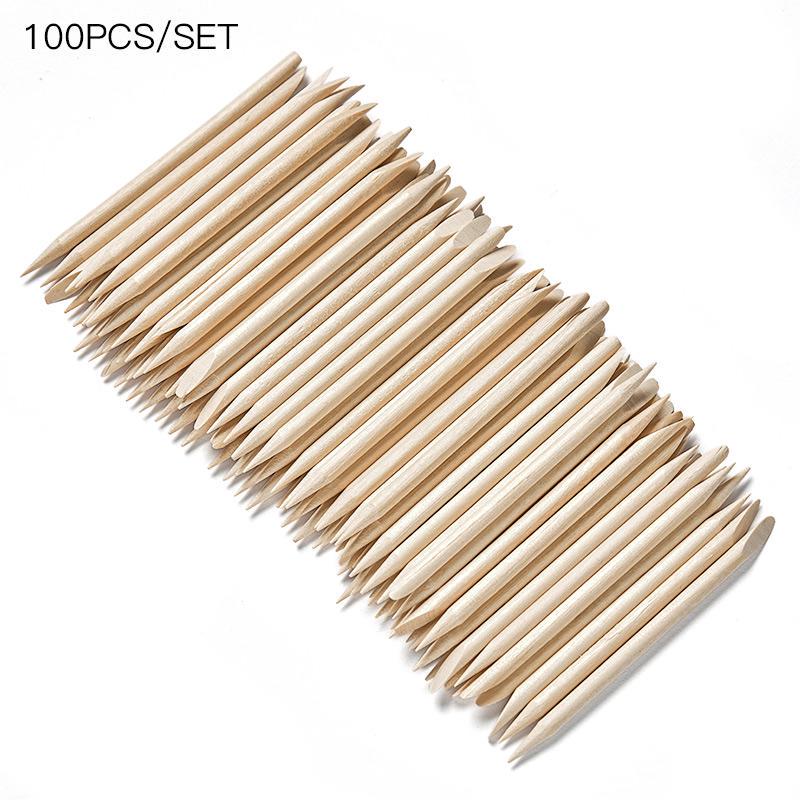 20Pcs Nail Art Orange Wood Stick Cuticle Pusher Remover Pedicure Manicure Tool