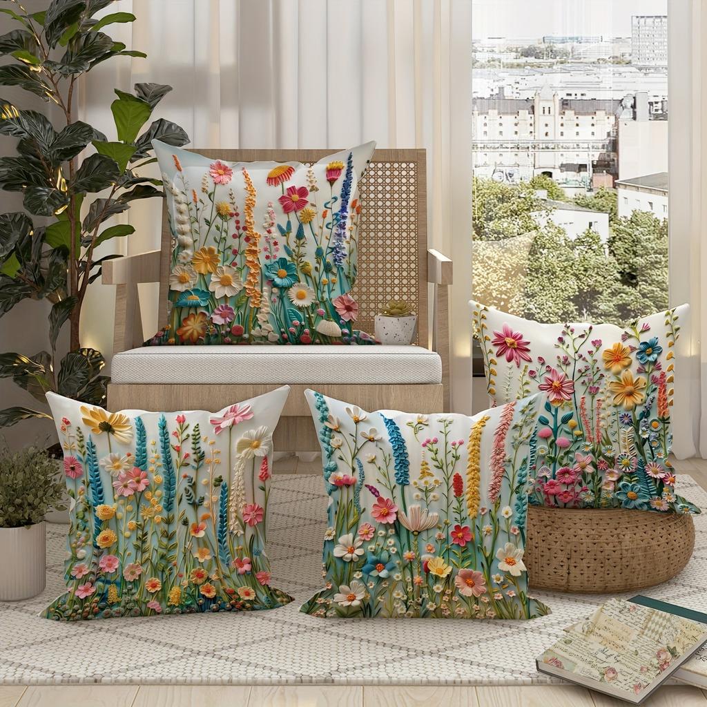 Wunderschöner Frühling auf Kissenbezügen Schlafzimmer Sofa Dekoration Polyester Kissenbezug mit Reißverschluss