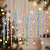 12pcs Crushed Ice Acrylic Christmas Icicle Pendants Xmas Tree Hanging Ornaments Christmas