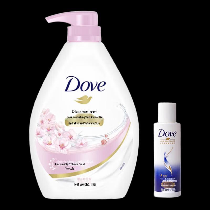 

Dove Cherry Blossom Shower Gel 1000g with Random Shampoo Bundle