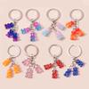 Aihua 12 colors Cute Cartoon Candy Color Gummy Bear Keychains for Women Girls Resin Bear Keychains Sweet Jewelry Gifts