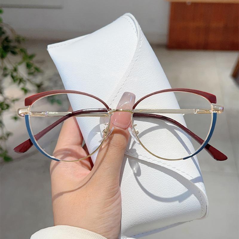Women Cat Eye Glasses New Fashion Multi-color Rim Blue Light Blocking Sweet Eyeglasses Trendy Stylish Design Eyewear