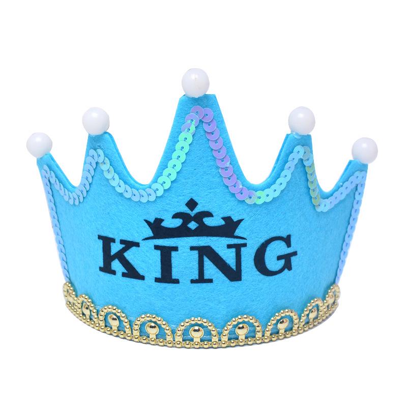 LED Light-Up Felt Birthday Party Hats for Kids - Glowing Crowns
