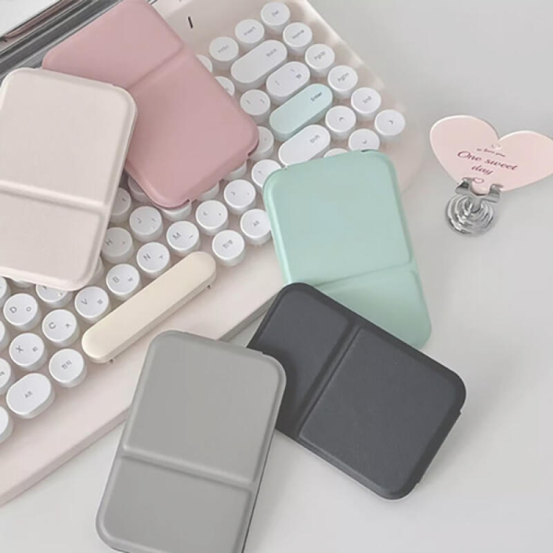 Praktischer Tisch-Schminkspiegel, tragbarer kleiner Leder-Spiegel