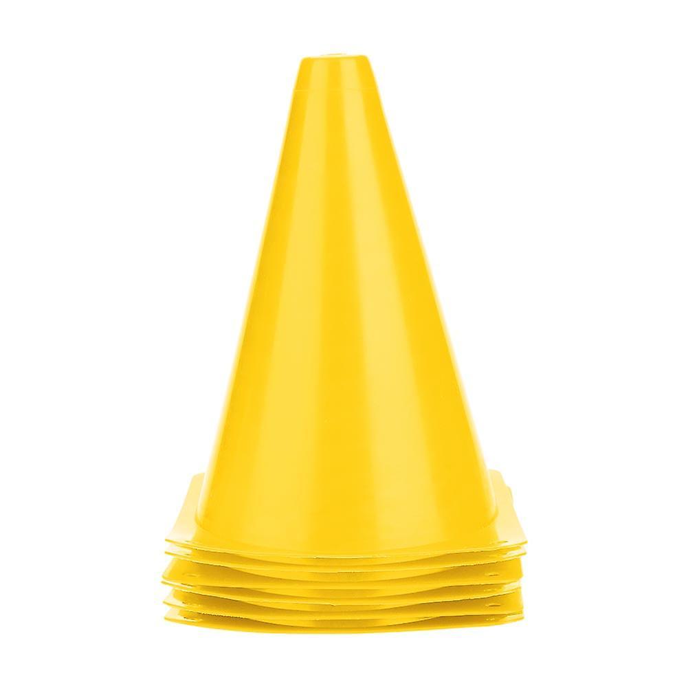 6pcs 18cm Football Cone Football Barriers Plastic Marker Holder Accessory (Yellow)
