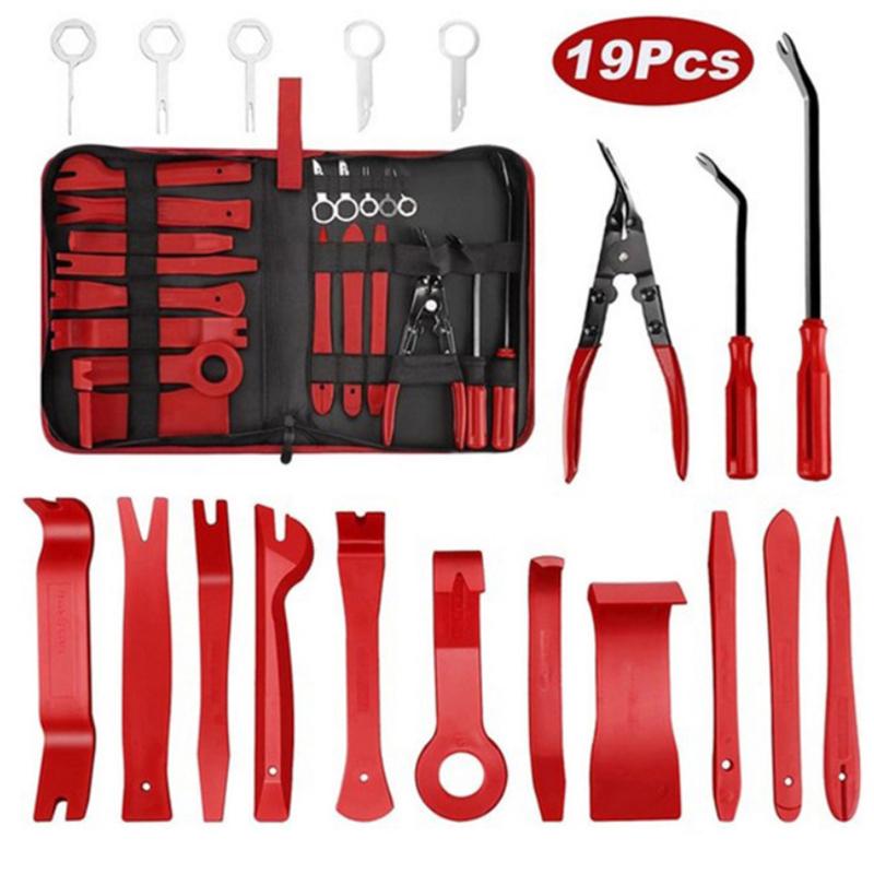 

19Pcs Trim Removal Tool Set & Clip Plier Upholstery Remover Nylon Car Panel Removal Set With Portable Storage Bag