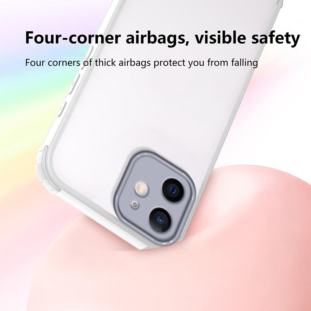 For iPhone 12 Case Reinforced Corner Shockproof TPU + Acrylic Phone Cover