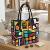  Geometric Art Tote Bag Casual Large Capacity Daily Shoulder Handbag