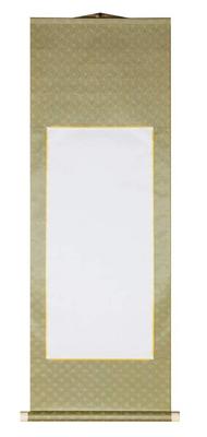 Make a Hanging Scroll Easily with an Iron Hanging Scroll Kit, Half-sized, Round Mounting (Light Green)