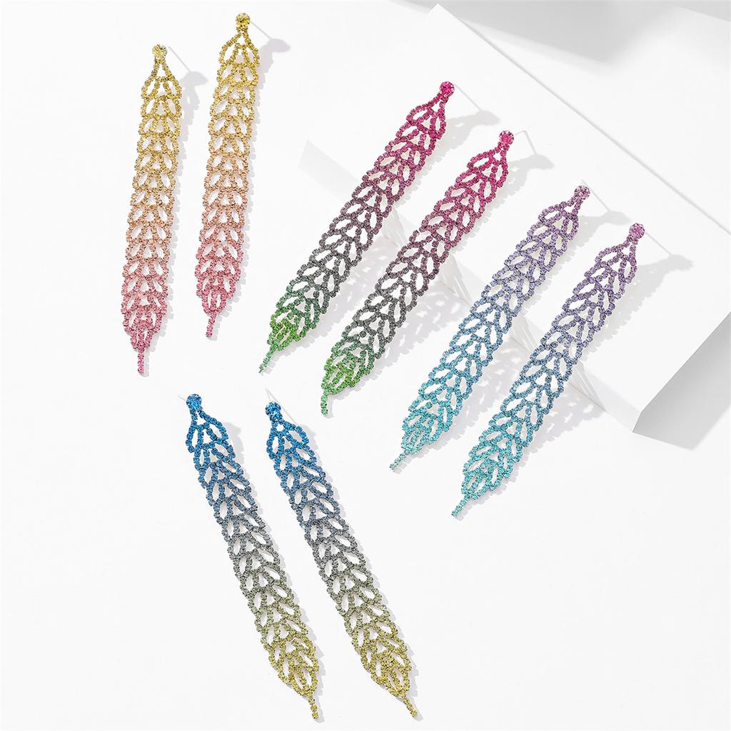 Explosive Simple Rhinestone Fringed Long Earrings